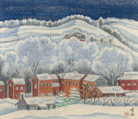 Kuo Hsueh-Hu 郭雪湖, ‘A Town in Snow (Pittsburgh)’, 1997