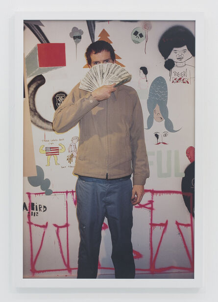Andrew Jeffrey Wright, ‘Holding money in front of wall of me and barry's art’, 2002