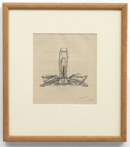 Naum Gabo, ‘Sketch of the Monument to the Unkown Political Prisoner (D22)’, 1954