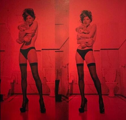 Russell Young, ‘Kate Moss Diptych, Blind Red and Black’, 2021