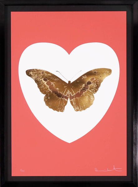 Damien Hirst, ‘'I Love You' Butterfly, Coral/Gold ’, 2015