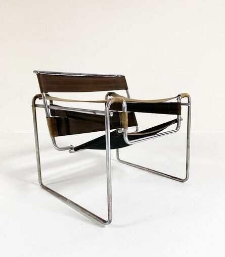 Marcel Breuer, ‘Early Canvas Model B3 "Wassily" Chair, Green Eisengarn Canvas’, 1927