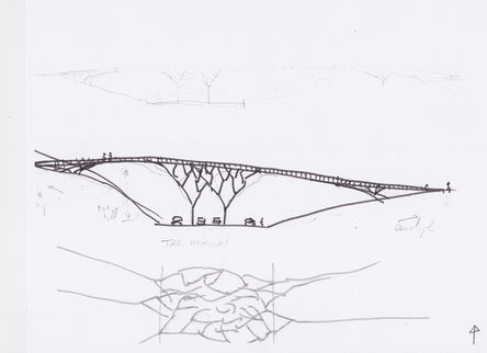 Vito Acconci, ‘Sketch for a Bridge in Tasmania III’, 2014