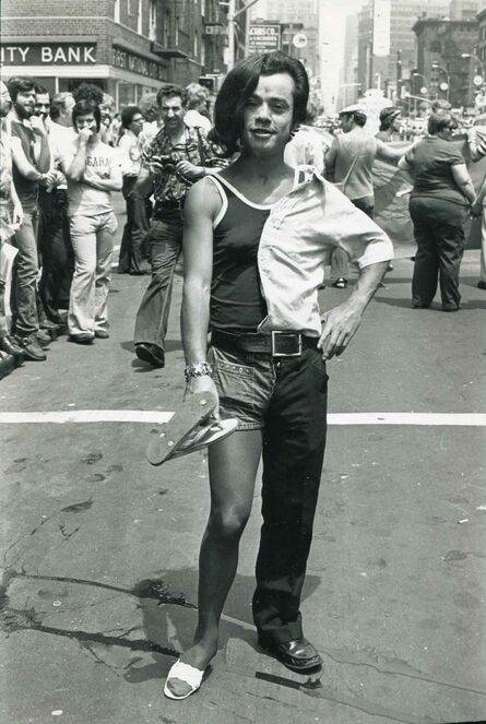 Fred W. McDarrah, ‘Uniform of the Day, Mixed Message, Gay Pride March’, June 29-1975