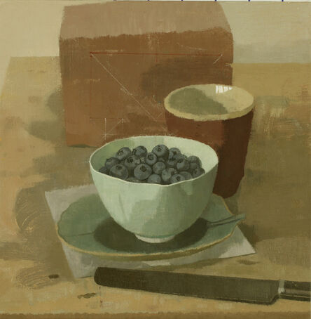 Susan Jane Walp, ‘Blueberries in a Bowl with Red Cup Knife and Brick’, 2012