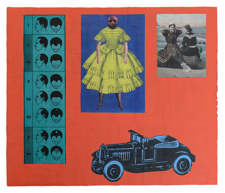 Larry Lewis, ‘Untitled (Yellow Dress) - Page from mixed media collage book, Side A and B’, ca. 1970