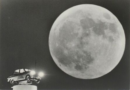 Gen Otsuka 大束 元, ‘Full Moon with Car Advertisement’, 1958