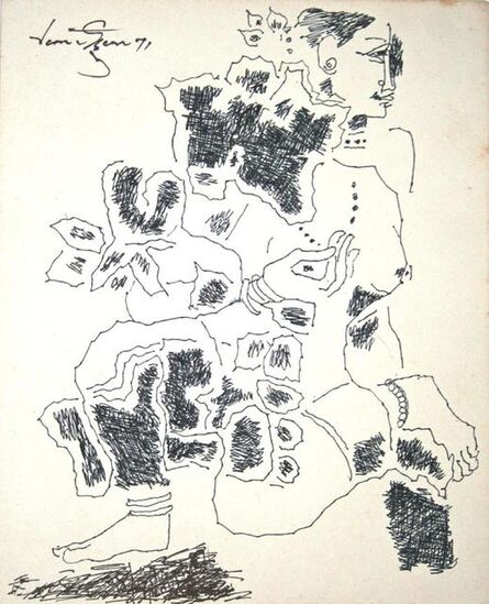 A P Santhanaraj, ‘Untitled (Kneeling nude)’, 1971