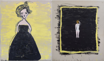 Rose Wylie, ‘Black Frock, The Modest Corset (Malevitch)’, 2019