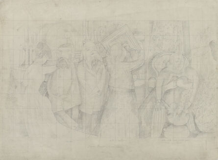 Stanley Spencer, ‘Drawing for the Marriage at Cana (Bride and Bride Groom)’, 1933