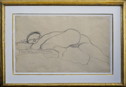 Gustav Klimt, ‘Bauch Liegender Akt mit Angezogenem Linken Bein’, 1913-1914 
