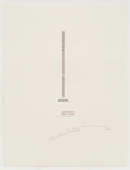 Henri Chopin, ‘Giacometti’, 1986