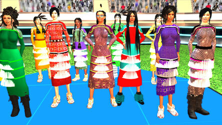 Skawennati, ‘Jingle Dancers Assembled’, 2011