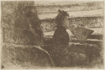 Mary Cassatt, ‘Lady in Black, in a Loge, Facing Right’, ca. 1880