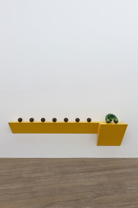 Haim Steinbach, ‘Untitled (7 bocci balls, Hulk)’, 2012