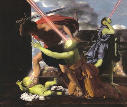 Adam Mysock, ‘Having Found the Lowest Threshold (St. George Slaying the Dragon) (after: Nicolas Poussin's Massacre of the Innocents, 1629)’, 2013