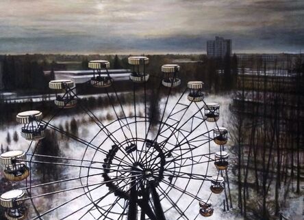 Lawrence Gipe, ‘Russian Drone Painting No. 6 (Ferris Wheel at Pripyat, 2016)’, 2021-2022