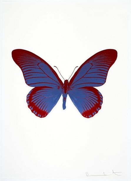 Damien Hirst, ‘The Souls IV - Frost Blue/Chilli Red Damien Hirst Butterfly Foil Print’, 2010
