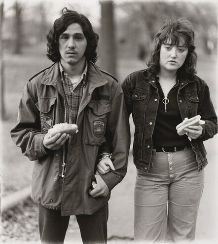 Diane Arbus, ‘A young man and his girlfriend with hot dogs in the park, N.Y.C. 1971’, 1971