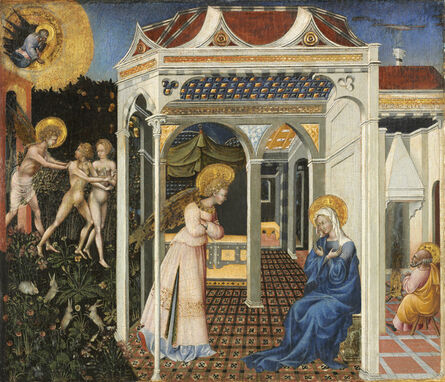 Giovanni di Paolo, ‘The Annunciation and Expulsion from Paradise’, ca. 1435