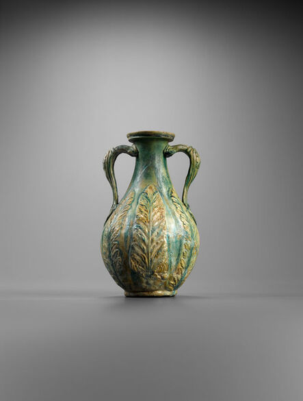 Unknown Roman, ‘Ancient Roman Faience Amphora with Acanthus Leaves and Rosettes in Relief’, 1st century A.D., Roman, Ro, Imperial.