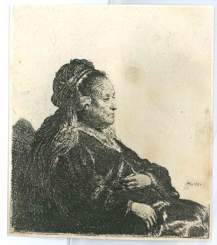 Rembrandt van Rijn, ‘Rembrandt's Mother With The Lace Cap’, 19th Century