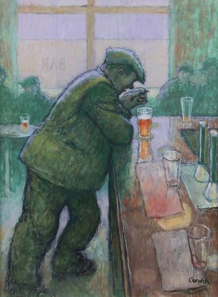 Norman Cornish, ‘Man Leaning on Bar’, ca. 1970