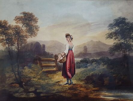 Henry Singleton, ‘Girl with Basket’, ca. 1825