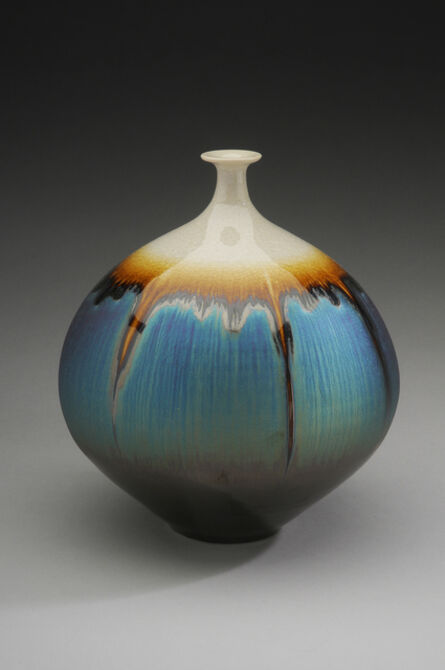 Hideaki Miyamura, ‘Vase, blue hare's fur glaze with snow cap’, 2019