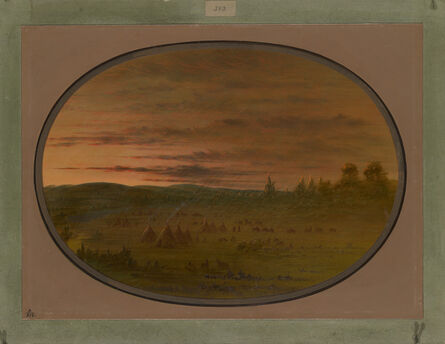 George Catlin, ‘An Indian Encampment at Sunset’, 1861/1869