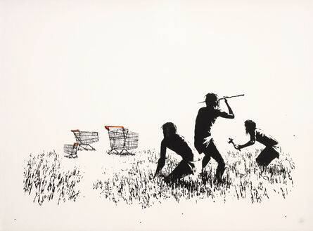 Banksy, ‘Trolleys (Black and White)’, 2005