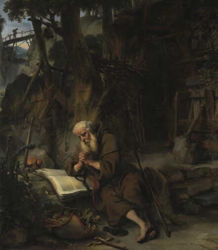 Gerbrand van den Eeckhout, ‘A hermit praying’, 1663