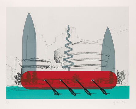 Claes Oldenburg, ‘Knife Ship Superimposed on the Solomon R. Guggenheim Museum’, 1985