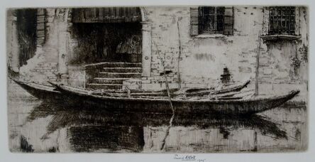 Ernest David Roth, ‘Moored Sandolo, Venice’, 1905