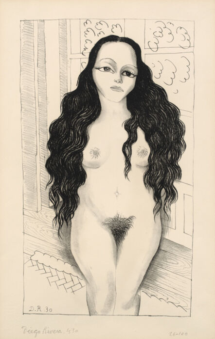 Diego Rivera, ‘Nude with Long Hair (Desnudo de Lola Olmedo, Lola Olmedo Nude) (G. 895)’, 1930