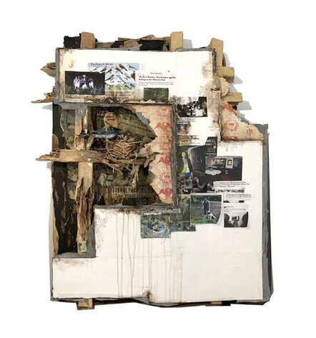 Valerie Hegarty, ‘Studio Wall Fragment with Stain and Bird's Nest (The Covid Diaries Series)’, 2020