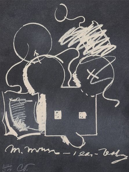 Claes Oldenburg, ‘M. Mouse (with) 1 Ear (equals) Tea Bag Blackboard Version (1965)’, 1973