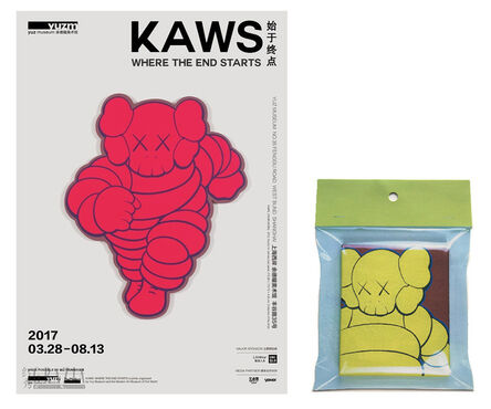 KAWS, ‘KAWS- 2 PIECE SET / Exhibition Invite/Poster, Yu Deyao Art Museum Shanghai & Bape-Gallery Japan’, 2003 & 2017