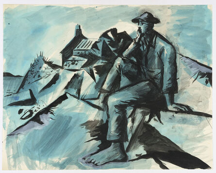 John Craxton, ‘Shepherd in a Landscape’, ca. 1942