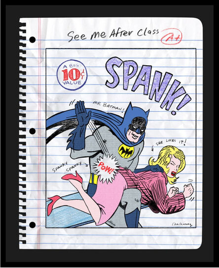 Nelson De La Nuez, ‘Spank Me, Mr. Batman! (Notebook Sketch)’, 2019