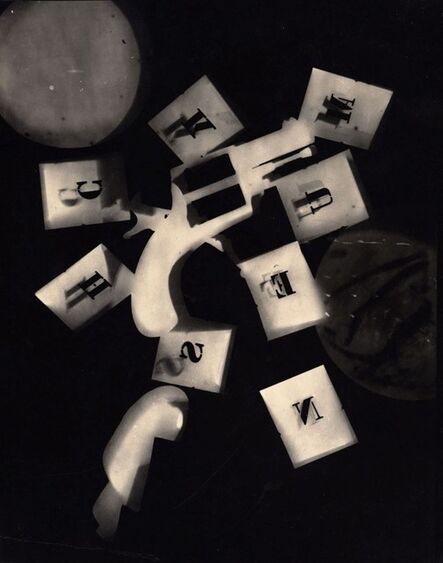 Man Ray, ‘Rayograph (gun with alphabet stencils)’, 1924