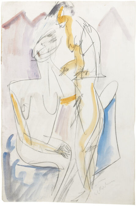 Ernst Ludwig Kirchner, ‘Zwei nackte Mädchen’, 1915