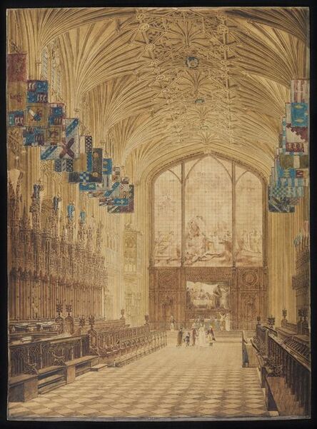Frederick Nash, ‘Windsor, Interiors Views of Saint George’s Chapel a)The East End with the Chancel b)The West End with the Organ’, ca. 1804