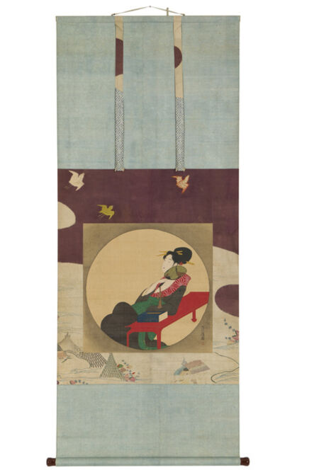 Nakamura Eiryu, ‘Courtesan with a Fan (T-3711)’, Edo period (1615, 1868), late 18th century