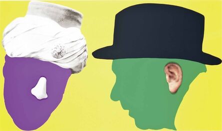 John Baldessari, ‘Two Profiles, One with Nose and Turban; One with Ear and Hat, from Noses & Ears, Etc.: The Gemini Series’, 2006