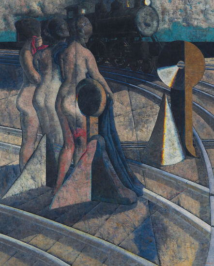 Armando Morales, ‘Empalme ferroviario/Tres desnudos’, 1987