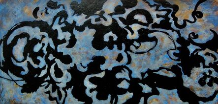 Helen Bellaver, ‘Black Lace - Contemporary Floral Abstraction in Blue + Black’, 2020