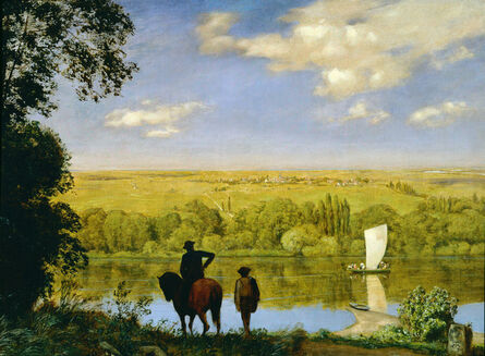 Hans Thoma, ‘Mainlandschaft: Landscape with a Horseman on the Main’, 1890
