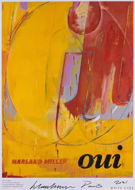 Harland Miller, ‘Oui (from The French Letter Paintings)’, 2021