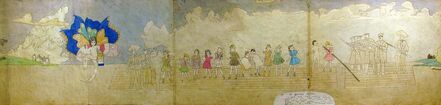 Henry Darger, ‘Violet and her sister are captured on the river’, ca. 1950